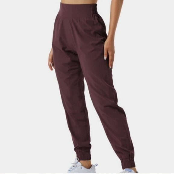 HALARA Pants - NWT Halara high waisted jogger in berry red sz Medium